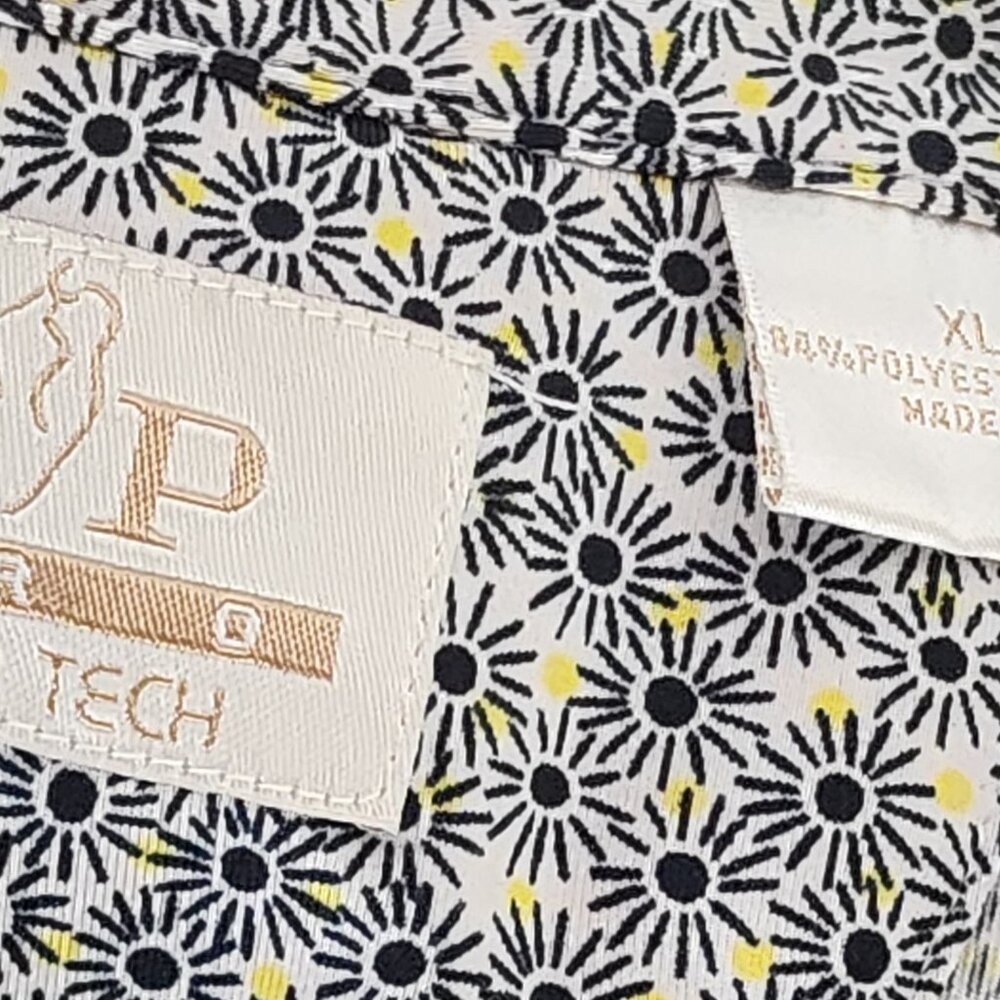 EP Pro Tour Tech Black White Yellow Floral Sleeveless Poly Span Golf Tank Sz XL - Picture 13 of 16